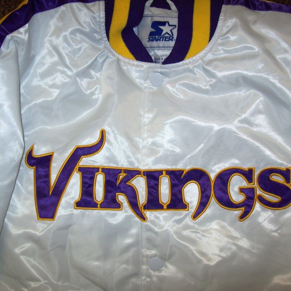 MINNESOTA VIKINGS STARTER Snap Down JACKET WHITE